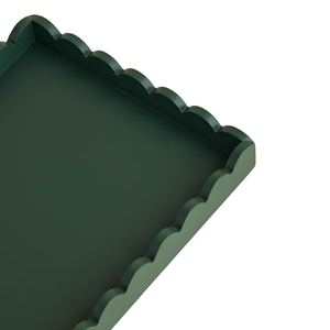 Natural Design Green Handicraft Rectangular Scalloped Lacquer Serving Tray For <b>Festival</b> <b>Top</b> Trending From Vietnam Wholesale - Product Image 2