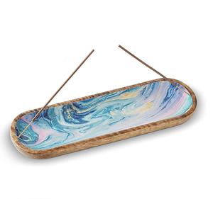 Brûleurs de porte-encens en bois design émaillé Porte-bâton d'encens Brûleur Portable Chambre égyptienne Ensemble indien pour la meilleure pièce - Product Image 5