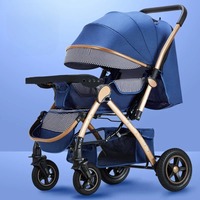 Poussette bébé légère, cadre en alliage d'aluminium, pliable, portable, capacité de charge de 15 kg, nouveau-né à 3 ans, tissu marron