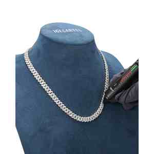 Chaîne cubaine en or 14K 8MM avec moissanite sertie, bracelet et bijoux à maillons tendance - Product Image 2