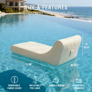 Chaise flottante gonflable de nouvelle conception Chaise longue de <span class=keywords><strong>piscine</strong></span> extérieure en <span class=keywords><strong>PVC</strong></span> avec housse en tissu amovible Chaise longue de soleil pliable portable - Product Image 3