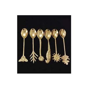 Ensemble de couverts aspect royal en laiton poli or Poignée d'extrémité de designer en relief poli de luxe de haute qualité - Product Image 1