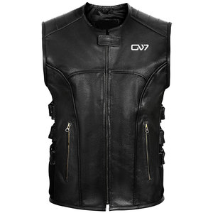 Gilet en cuir véritable personnalisé pour hommes Veste sans manches style motard pour motards Gilet occidental Fournisseur de gros - Product Image 1