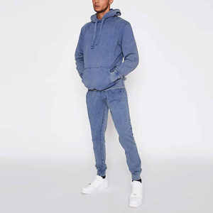 Nouvelle Arrivée Sweat à Capuche Hiver Homme Effet Délavé 100% Coton Tissu Haute Qualité Personnalisé Molleton Tricoté Uni - Product Image 1