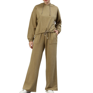 Conjunto Deportivo de 2 Piezas para Mujer, Sudadera con Capucha y Pantalones Deportivos Transpirables de Peso Medio para Invierno, Ropa Deportiva Holgada para Gimnasio, Fitness, Correr - Product Image 5