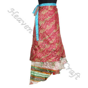 Jupe portefeuille en soie Nouvelle-Zélande/Fidji/Australie Boho élégant multicolore vêtements d'été confortable mode Hippie Style taille libre - Product Image 1