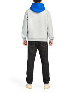 เสื้อกันหนาวขนแกะมีฮู้ดสำหรับผู้ชาย,เสื้อกันหนาวแฟชั่นมีฮู้ดแบบสวมหัวลายบล็อกสีแนวสตรีทพรีเมี่ยม - Product Image 4