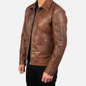 Veste de moto en cuir véritable pour homme, coupe-vent, protection hivernale, veste de course, logo avant, veste classique pour homme - Product Image 2