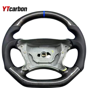 Volant en cuir bleu personnalisé YTcarbon pour E <span class=keywords><strong>SL</strong></span> CLS <span class=keywords><strong>350</strong></span> E550 SL55 SL63 E63 W211 R230 W211 C209 C219 W463 E230 AMG - Product Image 4