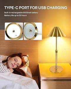 Lampe <span class=keywords><strong>de</strong></span> table LED moderne <span class=keywords><strong>de</strong></span> luxe SIMIG avec charge USB, lumière <span class=keywords><strong>de</strong></span> chevet en forme <span class=keywords><strong>de</strong></span> coquille, lumière nocturne pour restaurant, sans fil, rechargeable par batterie - Product Image 5