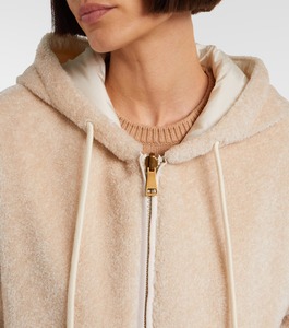 เสื้อฮู้ดมีซิปด้านหน้าโอเวอร์ไซส์สำหรับผู้หญิงผ้าคอตตอนใส่สบายปรับแต่งโลโก้ได้100% ด้านหน้า - Product Image 3