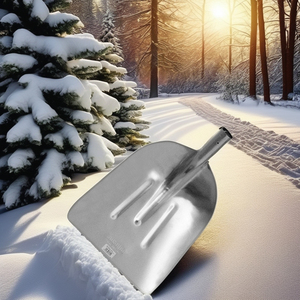 Pala de Nieve Manual Ligera AUSONIA de Aleación de Aluminio con Mango, 600 Gramos, para Limpieza y Eliminación de Nieve, Hecha en Italia - Product Image 2