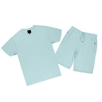 Ensemble de survêtement léger réversible personnalisé pour l'été, ensemble deux pièces délavé à l'acide, t-shirt court et short imprimés pour homme