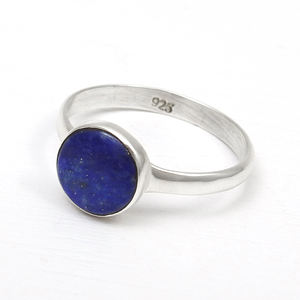 Lapis Lazuli แหวนอัญมนีดีไซน์วินเทจแหวนหรูหราทำมือ925เงินแท้ของขวัญพลอยรักษาสำหรับเธอเป็นจำนวนมาก - Product Image 2