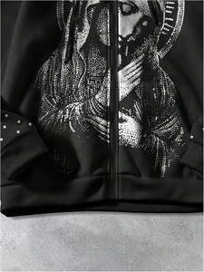 Sweats à capuche sur mesure avec strass, fabricant pakistanais, sweats à capuche à fermeture éclair, légers, pour hommes, sweats à capuche avec strass - Product Image 5