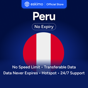 eSIM เอสกิโม่ เปรู 1GB ไม่มีวันหมดอายุ ข้อมูลสำหรับการเดินทาง ความเร็วสูง 5G/4G ไม่ต้องใช้ซิมการ์ดแบบกายภาพ S-PR-01 สมาร์ทโฟนดิจิทัล - Product Image 1