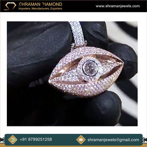 Colgante Horus de Plata 925 Bañado en Oro Rosa con Diamante Moissanita, Joyería Religiosa Hip Hop, Amuleto de Protección Ocular para Fiesta de Graduación - Product Image 4