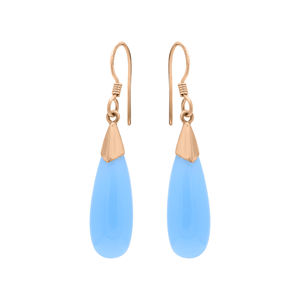 ต่างหูหยดน้ำทรงหยดน้ำจากหินแคลเซโดนีธรรมชาติ เงินแท้ 925 เครื่องประดับวินเทจสำหรับผู้หญิง ของขวัญงานแต่งงาน ขายส่ง - Product Image 3