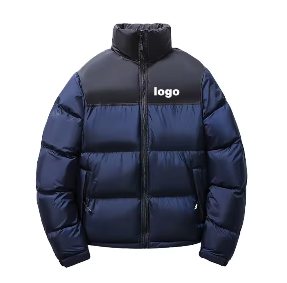 Custom Button Bomber Jacket Bubble Coat Waterproof Windproof Quick Dry Memory Fabric Cotton Padded Winter Parka Nylon Wool