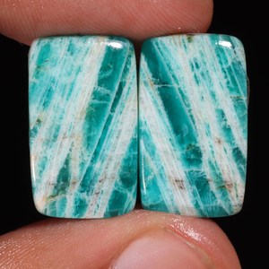 Superbe Amazonite Naturelle de Qualité Supérieure Forme Radiante Cabochon Paire de Pierres Précieuses en Vrac Fabrication de Bijoux Prêt à Expédier Prix de Gros - Product Image 2