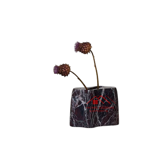 Design décoratif en marbre noir pur à prix de gros Vase de luxe moderne en marbre noir pour décoration intérieure - Product Image 1