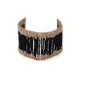 Bracelet manchette de luxe fait main en perles de rocaille de haute qualité, style traditionnel indien - Product Image 6