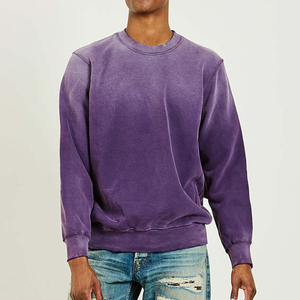 Sudadera de ajuste informal para hombre, sudadera desteñida al sol, lavado Vintage, 100% de algodón para ropa de calle e impresión Digital de capas de invierno - Product Image 1