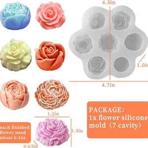 LifeTop 7-Cavidad Flor Molde <span class=keywords><strong>de</strong></span> silicona 3D Rosa Peonía <span class=keywords><strong>Fondant</strong></span> Chocolate Molde <span class=keywords><strong>para</strong></span> pastel, caramelo, jabón, vela, resina y manualidades <span class=keywords><strong>de</strong></span> bricolaje - Product Image 6