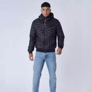 แจ็กเก็ตขนเป็ดลำลองของผู้ชายน้ำหนักเบาและกันน้ำมีฮู้ดสไตล์ไฮสตรีทสำหรับฤดูหนาว - Product Image 5
