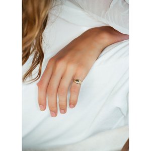 Anillo de Sello Clásico y Elegante de Acero Inoxidable Chapado en Oro con Incrustaciones Románticas, Anillos de Moda Eternos para Regalo - Product Image 6
