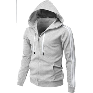 เสื้อฮู้ดมีซิปสำหรับผู้ชายเสื้อฮู้ดผ้าฝ้าย100% สีทึบซักได้บ็อกซี่แอซิดแอซิดกันแดดกำหนดได้เอง - Product Image 2