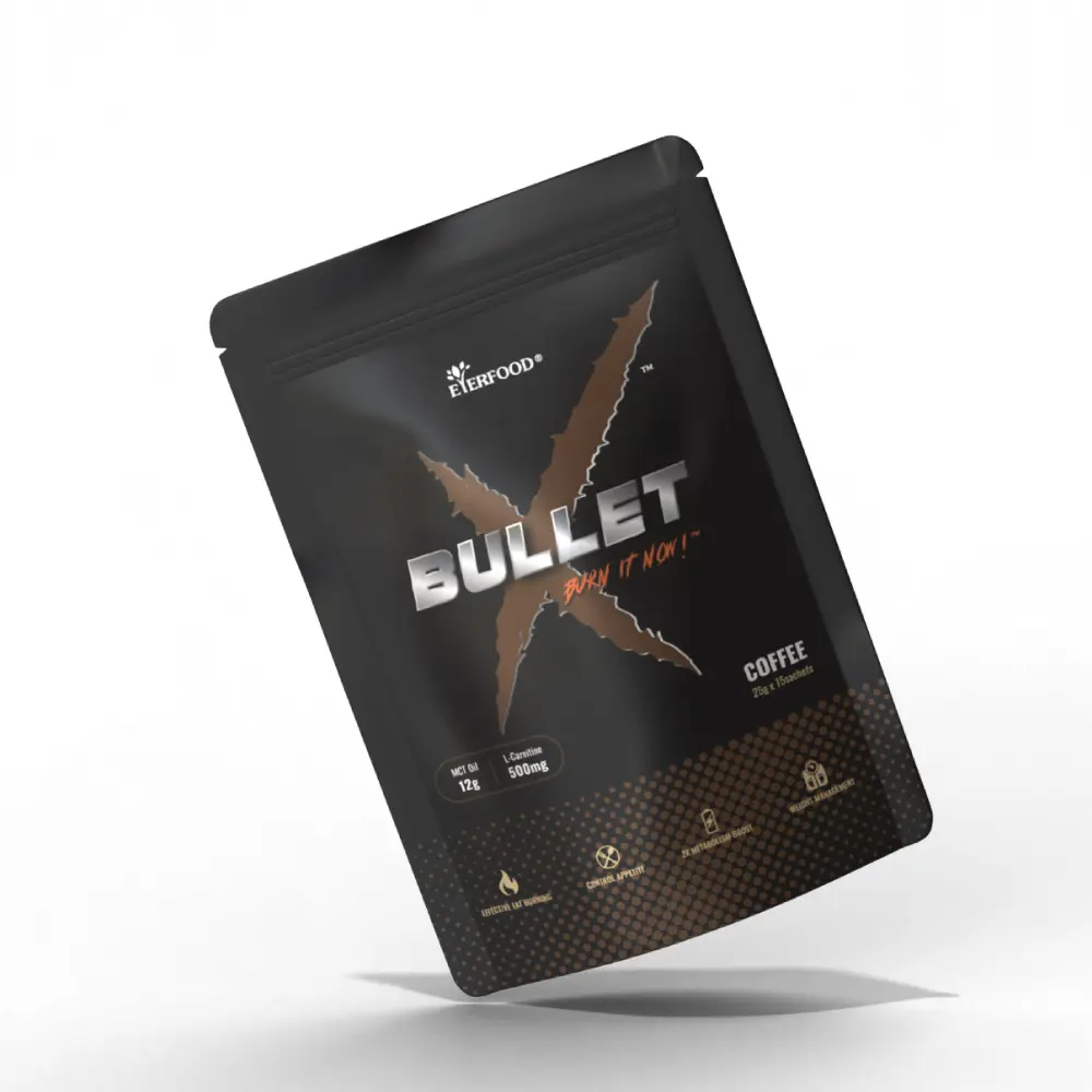 Mezcla de café instantáneo para Diet Bullet X Pouch Bag 15 sobres Energy Boost con aceite MCT y café Arábica OEM Etiqueta Privada