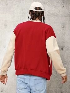 Customized Made Design Men's Varsity <b>Jacket</b> with Stand Collar <b>Patchwork</b> Pattern Waterproof & Breathable Winter College Wear - Product Image 2