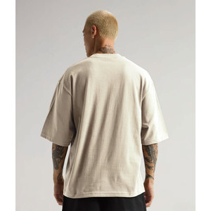 Haute qualité Supima coton T-shirt pour hommes doux respirant couleur Pure T-shirt Hip Hop ample grande taille homme surdimensionné T-shirt - Product Image 6