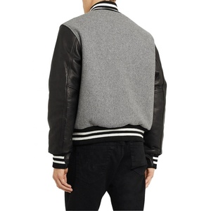 Veste Varsity 2026 pour manches en cuir pour hommes et corps en laine et logo personnalisé avec article différent - Product Image 5