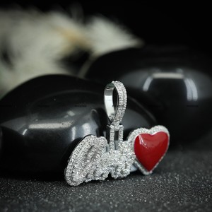 Probador de Diamantes, Colgante de Corazón de Esmalte con Nombre Personalizado, Diamante Moissanite VVS, Plata de Ley 925, Joyería Hip Hop para Regalo - Product Image 5