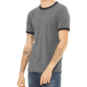 T-shirt d'été de couleur unie pour hommes, col en O, manches courtes, respirant, sport, course à pied, t-shirts pour hommes, au prix de gros - Product Image 4