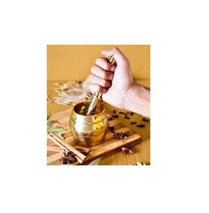 ครกทองเหลืองและไม้สากฐานทองเหลืองแบบกลม - Product Image 6