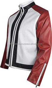ขายส่งกษัตริย์ของนักสู้14เกมร็อคโฮเวิร์ดสีแดงสีขาว PU หรือเสื้อหนังแท้ - Product Image 4