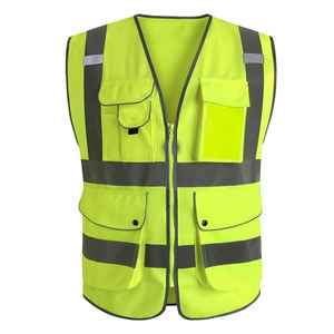 เสื้อกั๊กสะท้อนแสงสำหรับผู้ชาย, เทปสะท้อนแสงแขนกุดกันลมเร็วน้ำหนักเบามีกระเป๋าเหมาะสำหรับใส่ไปเดินเขาและทำงาน - Product Image 4