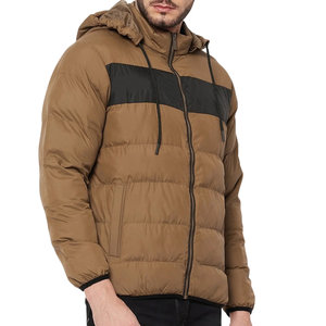 Blouson matelassé d'hiver pour homme, imperméable et coupe-vent, avec col montant en toile de haute qualité et logo frontal, personnalisable - Product Image 3