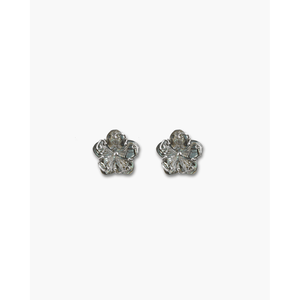 Boucles d'oreilles clous géométriques vintage en bois, perles et diamants, plaquées rhodium et or, pour mariage ou cadeau de fête - Product Image 2