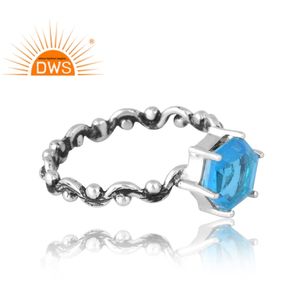 Anillo de piedras preciosas de cuarzo aguamarina doblete Natural de Plata de Ley 925 más vendido fabricante de joyería personalizada - Product Image 4