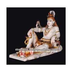 Belle Statue du dieu Hindu Shiv Ji en marbre blanc pur pour les écoles de culte, les hôpitaux, article décoratif de bureau - Product Image 1