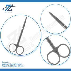 Tijeras de ligadura Spencer Corte regular Recto Manual Acero inoxidable 12cm Alta calidad A + Grado - Product Image 4