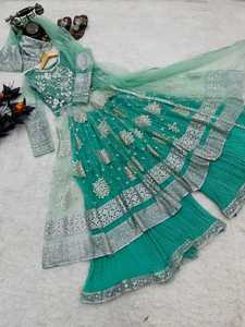 Costume Salwar Kameez de style indien et pakistanais avec broderie lourde, vêtements pour femmes, robes Anarkali, vêtements de mariage, robes et Kurtis - Product Image 5