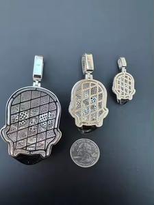 Pendentif Hip Hop indien en argent 925 personnalisé de qualité d'exportation Pendentifs fins en diamant pour la vente à l'exportation du fournisseur indien - Product Image 3