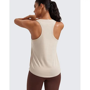 Débardeur pour femme en jersey de coton Pima respirant, écologique et à séchage rapide, avec logo personnalisé, basique, dos nageur, sans manches, pour l'été - Product Image 2