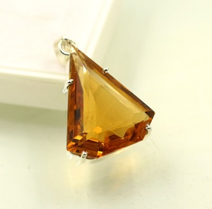 Bijoux pendentif fin en argent sterling 925 avec pierre précieuse citrine Pendentifs fins et breloques en argent sterling 925 - Product Image 1