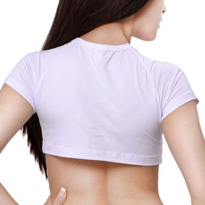 Top court côtelé pour femme, nouveau, décontracté, respirant, col en V, avec logo personnalisé, tendance - Product Image 5